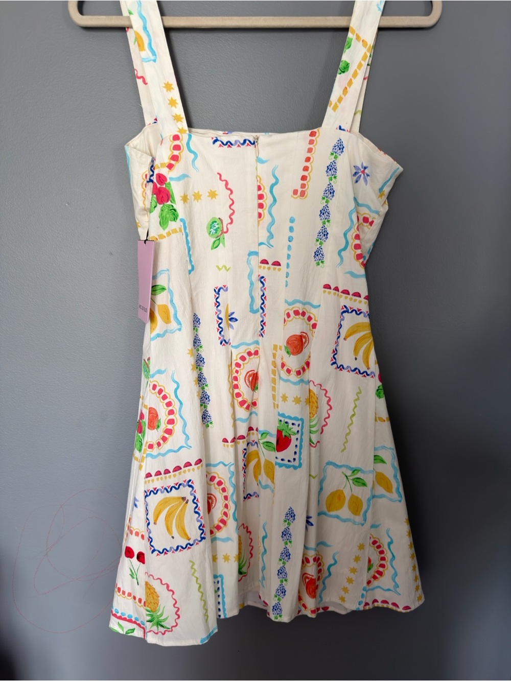 Avec Les Filles Cream Sundress with Colorful Fruit & Floral Print - Picture 5 of 6